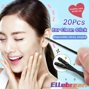 Disposable Sticky Ear Swabs 20Pcs Rotational Cleaning Stick Earwax Removal