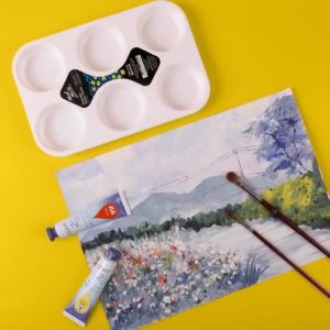 หกหลุมร่องลึกจานพลาสติกศิลปะนักเรียนพิเศษเด็ก Gouache/ อะคริลิ/สีน้ำจิตรกรรมสร้างศิลปะถาดเครื่องมือ