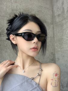 GM Sunglasses Womens Retro Cats Eye Square round Face K-style Tide 2024 New Arrival Fancy Photo Sun-Proof Sun Glasses