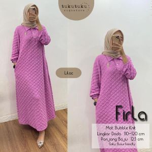 Firla midi dress wanita bubble knit jumbo fit to XXL mewah elegan kekinian