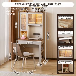 ZUNTONGGE | Large Capacity Storage Study Desk and Bookcase Bedside Dressing Table