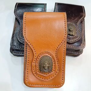 โทรศัพท์ รุ่นแม่เหล็ก 2 ช่อง สำหรับประสบการณ์ หน้าคาวบอย ประเภทเย็บมือ หนังวัวแท้