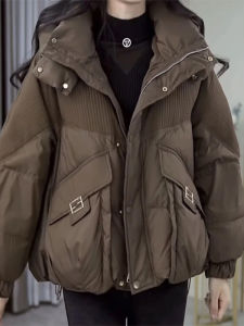 Winter New Womens down Cotton Jacket Short Loose Thick Warm Hooded Coat Small Size Cotton Padded Coat Outerwear