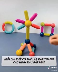 Bộ Xếp Hình Nam Châm 36 - 42 Chi Tiết Đồ Chơi Xếp Hình Nam Châm Thông Minh An Toàn Cho Bé - Dừa Shopkids