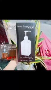 Bình đựng siro bằng nhựa thủy tinh có vòi pump định lượng 10ml 1 lần bơm chai thủy tinh 1100ml