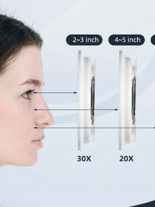 6 inch round make up mirror magnifying 10x 20x 30x times with suction cups for bathroom miroir with stand 360 bag makeup mirror with magnification 10x 20x 30x small hand held shower mirror cute size round mirrors for travel