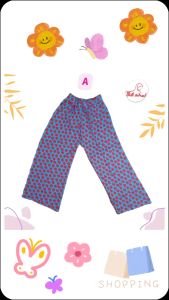 Celana Kulot Anak Motif Size XXL - Alissa, Katun Printing, Stretch, Kantong, Motif Cerah (Usia 7-8 thn)