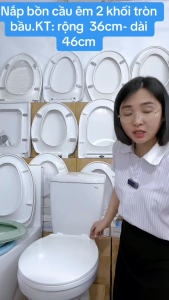 Nắp bồn cầu rơi êm tự động nhựa trắng. Phù hợp loại bồn cầu hai khối như inax (117108333306 mẫu cũ)