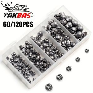 60/120pcs Fishing Weights KitPremium Split Shot Sinkers with 5 Versatile Sizes Round Removable Design Perfect for Freshwater