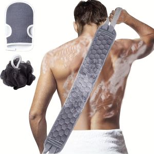Exfoliating Body Scrubber Set - Includes Back Scrubber Bath Glove And Shower Bath Sponge Loofah - Deep Clean And Vitalize
