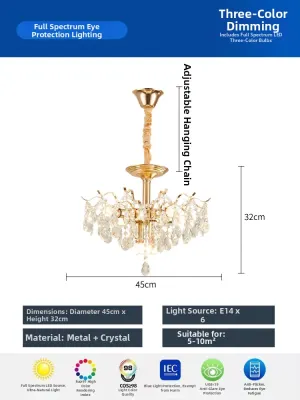 Modern Luxury Crystal Chandelier Living Room Dining Room Bedroom LED Light 2026 New Style Internet Famous Shop Hanging Lamp