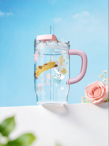 CAROTE | Stylish Large Capacity Sippy Glass Water Bottle