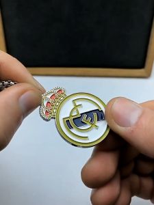 Real Madrid Liverpool Arsenal Inter Milan Manchester City Barcelona Chelsea team emblem football necklace AC Milan fan gift
