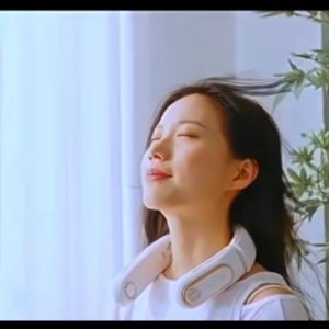 Quạt đeo cổ siêu mát pin khủng 4000mAH Quạt đeo cổ tích điện không cánh nhiều chế độ gió 4 tua bin tạo gió làm mát siêu nhanh thiết kế có thể gập nhỏ tiện lợi