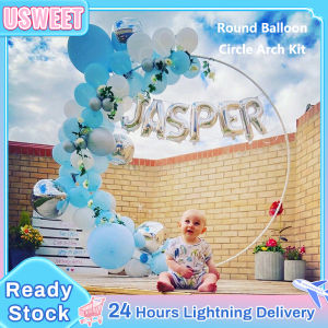 100/150/180CM Round Balloon Circle Arch Kit Stand Wreath Balloon Hoop Ring Holder With Frame Base Hotel Background Scene Layout Props Birthday Party Wedding Room Celebration