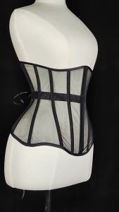 Women Quallity Corset Bustier Underbust Transparent Mesh Steel Boned Waist Trainer Bodice Lace Up Tight Tops Stage Costume