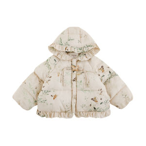 Áo Khoác Trẻ Em Mùa Đông Bằng Vải Cotton Có Mũ Trùm Đầu Dễ Thương Áo Khoác Ngoài Chống Gió Ấm Áp Thời Trang Cho Bé Gái