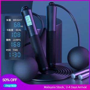Smart Cordless Skipping Rope Jumping Rope With Digital Counter Professional Hopping Rope 2.8M Jump Ropes Adult Fitness Workout Sport Home Yoga Gym Indoor Outdoor Fitness ball