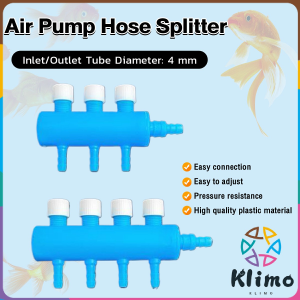 Klimo Aquarium Air Pump Hose Splitter Fish Tank Oxygen Regulating Valve Flow Splitter 3/4 Way