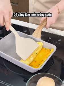 Chảo chống dính đáy từ chiên trứng cuộnChảo Vuông Hình Chữ Nhật & dùng được mọi loại bếp
