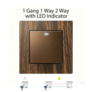 Wallpad | Wallpad 86 Type Wood Texture Metal Frame Wall Switch Socket 16A 1/2/3 Gang 1Way 2Way On Off Power Switch With Neon Indicator