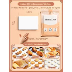 MONLEYTA | Specialized Barbecue Paper Oil Absorbing Baking Tray Oven Roast Meat Paper Commercial Household Silicone Oil Paper Food
