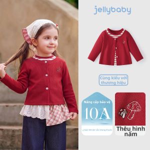 Jelly Baby | Áo Thun Tay Dài Phong Cách Pháp Cho Bé Gái Màu Đỏ