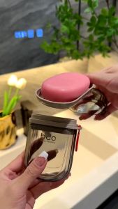 Portable Transparent Soap Box for Travel Lightweight Portable Double Layer Tray for Water Drainage Sealed Case