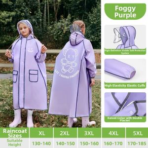 Waterproof School-use Kids Raincoat with Backpack Access