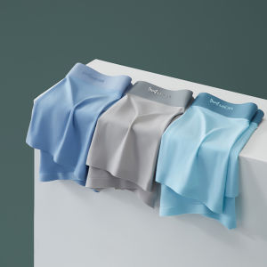 CMENIN 3Pcs ผ้าไหมน้ำแข็งชุดชั้นในชายนักมวยน้ำหนักเบาเซ็กซี่ชายกางเกงบ็อกเซอร์กางเกงขาสั้นกางเกง Graphene 120 นับ Boxershorts MRY006