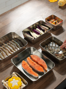 Stainless Steel Rectangular Food Prep Tray
