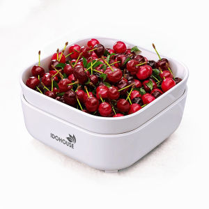 Wadah Saringan Cuci Buah Sayur 2 Layer / Baskom Set Tempat Tirisan Sayuran 2IN1Seerbaguna / D04B