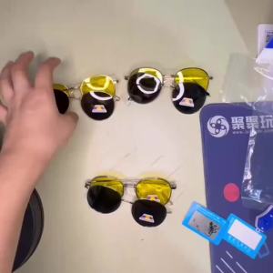 Roud Frame Polarized Sunglasses Magnetic With 2 Clips On Glasses Metal Frame Legs Optical Eyeglass Magnet Eyeglasses 3 IN 1