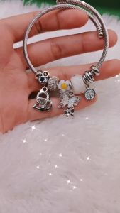 Gelang Bangle Charm 06 Titanium Anti Karat dan Tahan Lama Premium Quality PS011B