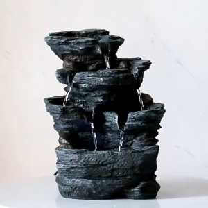 present Enhance your space with flowing desktop decor Five Stream Rock Cavern Tabletop Fountain Tiered Desktop Water Feature