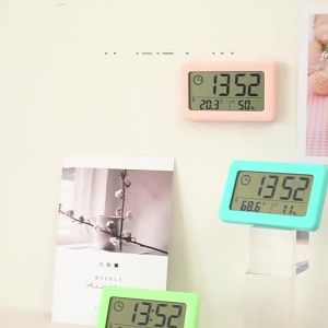 Large LCD Screen Electronic Clock Thermometer Hygrometer Ultra-thin Multifunction Temperature Humidity Monitor Digital Clock