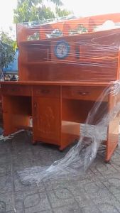 BÀN HỌC SINH GỖ THÔNG ĐÔI NGANG 1M4 MÀU VÀNG - NÂU ĐỎ TỰ NHIÊN CHO 2 BÉ ĐẸP_GIAO NHANH HCM BD ĐN