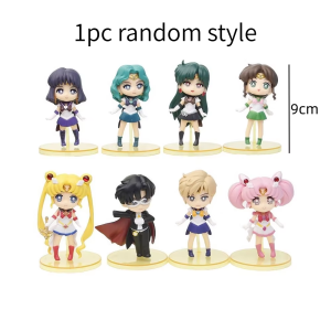Bandai | 1/8pcs Hot Anime Figuarts Qposket Collection Toys Sailor Moon Cosmos Tsukino Usagi Eternal Sailor Moon Action Figures Model Gift