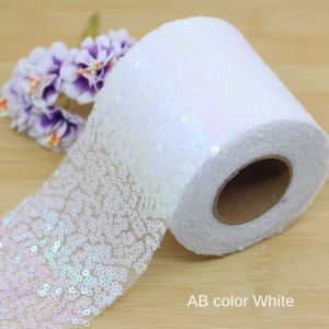 80mm Glitter Sequin Tulle Ribbon Paillette Embroidered Mesh Ripstop Ribbon DIY Handmade Craft Tutu Bowknot Fabric Acces 1meter