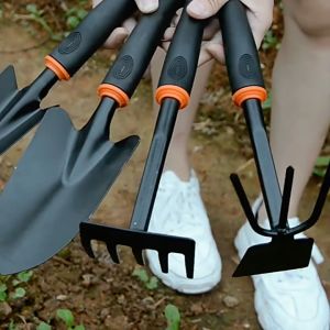 Bộ dụng cụ trồng cây D33cm thép tay cầm nhựa gồm xẻng bản to cào cuốc xẻng bản nhỏ