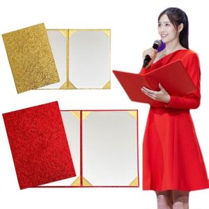 JIYAN2866 1Pcs Plush Surface A3 A4 Paper Hardcover Thicken PU Leather File Page Folder Durable Red Certificate Cover Signing Contract
