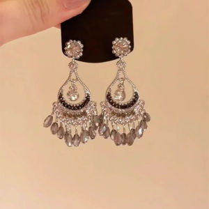 New Chinese Style Retro Ethnic Tassel Earrings Womens Luxury Sensation Girls Ear Jewelry Fashionable Alloy/Dipped Silver/Gold