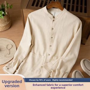 JIARONG | Traditional Style Linen Shirt Men Long Sleeve