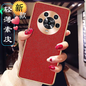 Luxurious True Leather Shell for Huawei Honor Magic4 pro 5G Ultra-Thin Full-Coverage Protective Case Elegant Creative Pattern