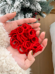High Elasticity Red Hair Ties for Girls Baby Headwear Durable Hair Bands Festive Chinese New Year Hair Accessories