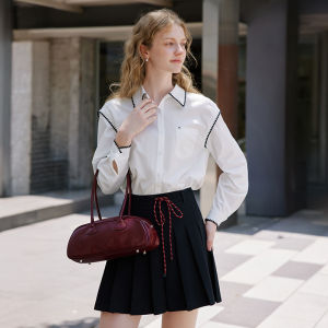 XIANGYING | Academic Style Collar Long Sleeve Shirt