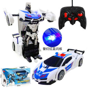 Fun Transforming Remote Control Car Robot Rechargeable Popular Childrens Toy Car Boys Birthday Gift Intelligent Interactive Vehicle