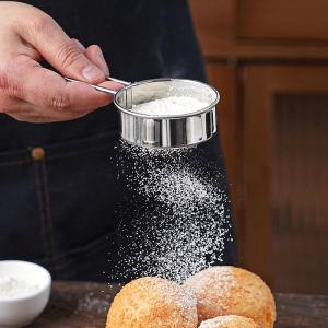 Handheld 304 Stainless Steel Tea Powder Sifter for Baking Home Use Flour Sieve Cocoa Powder Dispenser Kitchen Baking Tools