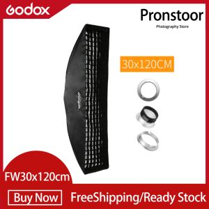 Godox FW30x120cm Strip Honeycomb Grid Rectangular Softbox for Strobe Studio Flash Softbox for Bowens Elinchrom Mount