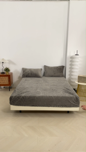 Thicken Milk Velvet BedSheet Cover Plush Fitted Sheet Flecee Mattress Protector Single to King Szie Fit 2 To 8 Inches Thick Mattress Topper Pad Cover